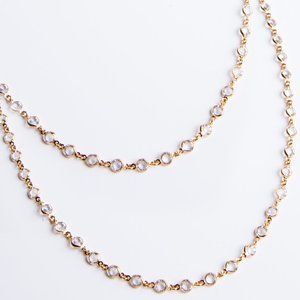 Touchstone Crystal Mini Golden Chanelle Extra Long Necklace
